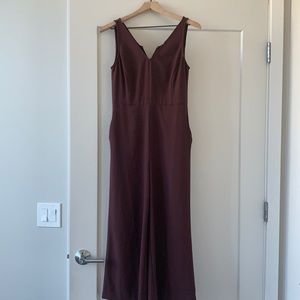 Burgundy jumpsuit, wide leg with pockets